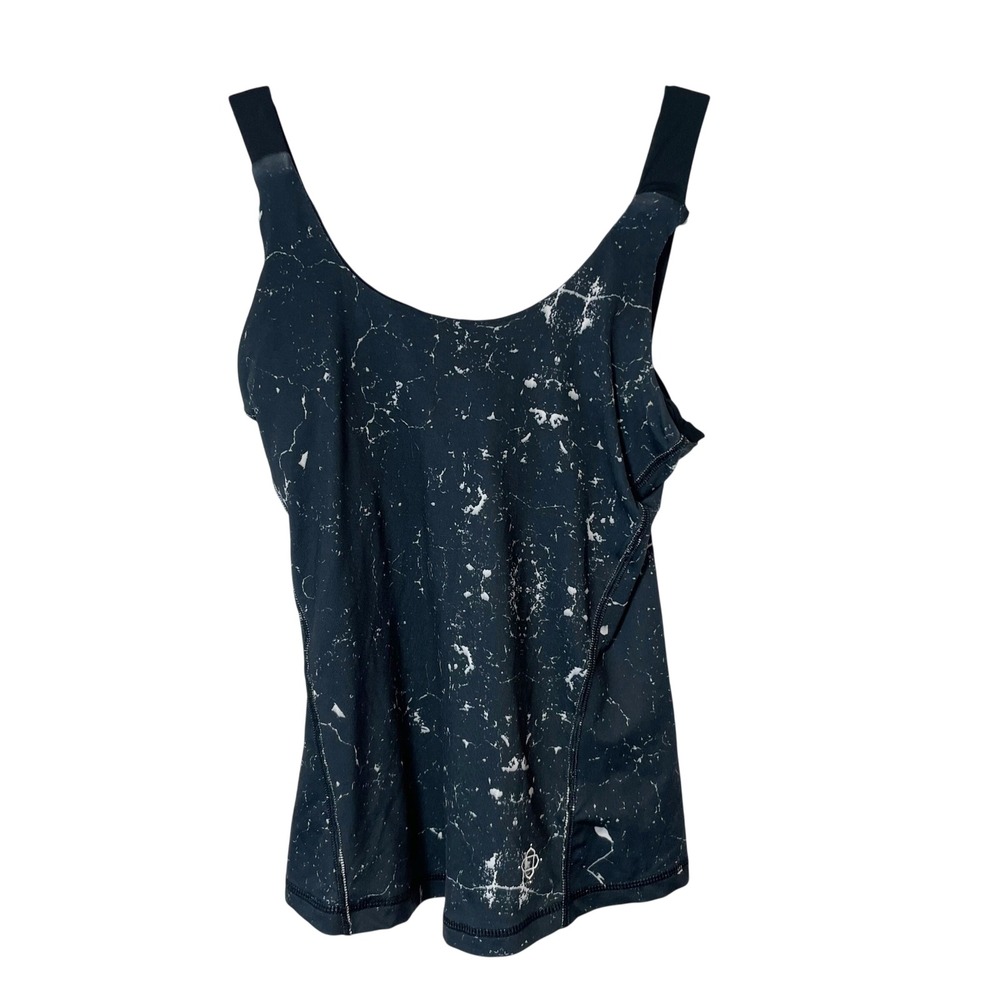 SATVA Athletic Tank Top Size‎ M Navy Blue Womens Sleeveless Built In Bra